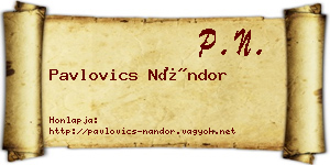 Pavlovics Nándor névjegykártya
