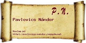 Pavlovics Nándor névjegykártya