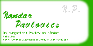 nandor pavlovics business card