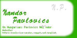 nandor pavlovics business card